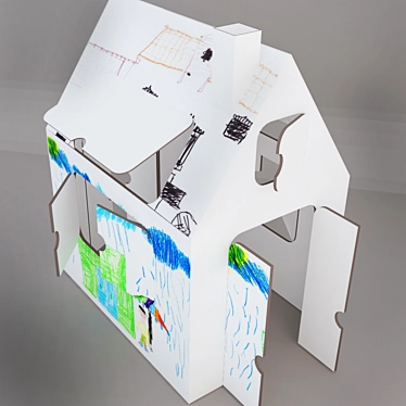 Creative Cardboard Kids Cottage 3D model image 1 