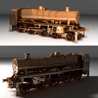Vintage Steam Locomotive Model 3D model image 1 