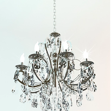 Elegant Crystal Chandelier 3D model image 1 