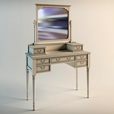 Elegant English Style Dressing Table 3D model image 1 