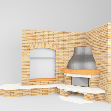 Country Style Fireplace 3D model image 1 