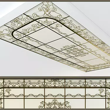 Elegant Classic Stained Glass Window 3D model image 1 