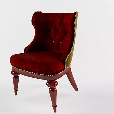 Elegant Velvet Armchair 3D model image 1 