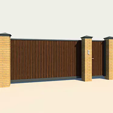 Sliding Gates & Gate - Durable Plastic Profile 3D model image 1 