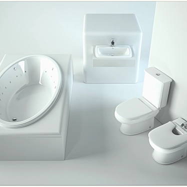 Roca Bathroom Suite: Sink, Bathtub, Toilet & Bidet 3D model image 1 