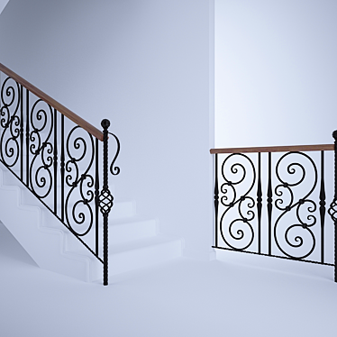 Elegant Steel Railings for Homes 3D model image 1 