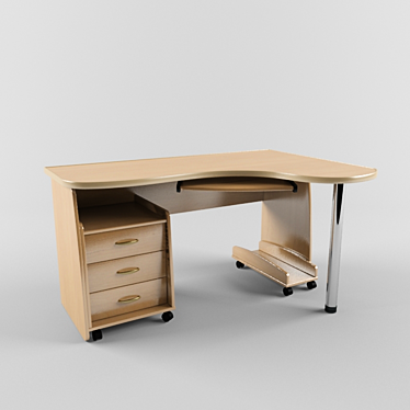 Modern Computer Desk 3D model image 1 