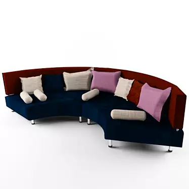 Elegant Curve Radius Sofa 3D model image 1 