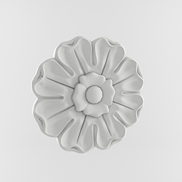 Elegant Gypsum Flower Decor 3D model image 1 