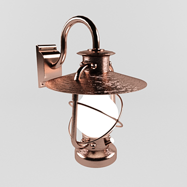 Title: Country Charm Oil Lamp Wall Sconce 3D model image 1 