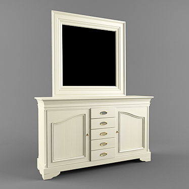 Modern Oak Chest of Drawers 3D model image 1 