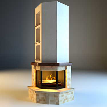 Elegant Abaco Fireplace: Edil Kamin 3D model image 1 