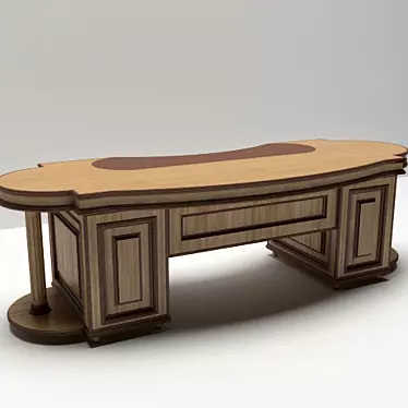 Modern Wooden Table 3D model image 1 