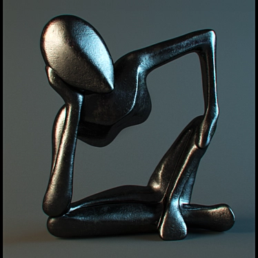 Title: Thai Inspired Black Resin Statuette 3D model image 1 