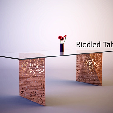 Luminous Riddled Table: Exquisite Light Game 3D model image 1 