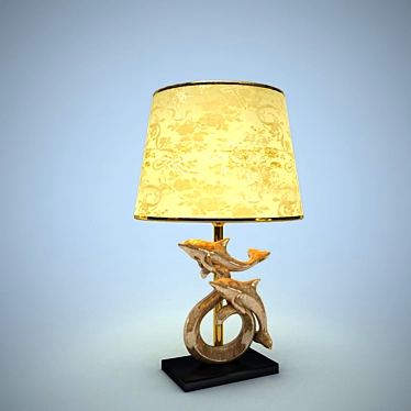 Marble Dolphins Table Lamp 3D model image 1 