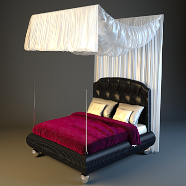 Elegant Canopy Bed by Ipe Cavalli 3D model image 1 