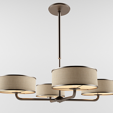 Elegant Baker Chandelier 3D model image 1 