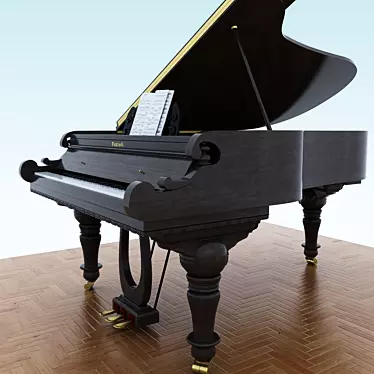 Elegant Ebony Grand Piano 3D model image 1 