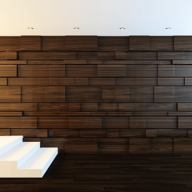 Elegant Wood Veneer Panel 3D model image 1 