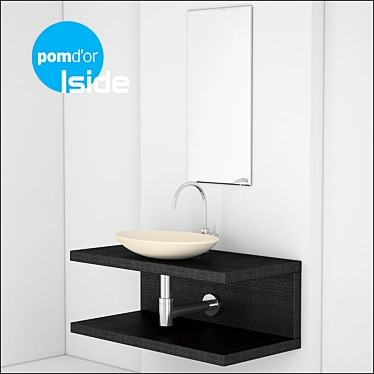 Pom'dor Iside Oak Veneer Oval Sink 3D model image 1 