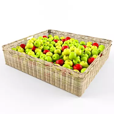 Apple Basket: Textured & Materials (Vray) 3D model image 1 