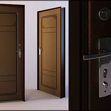 Stylish Entry Door 3D model image 1 