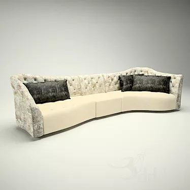 Modular 3-Part Sofa 3D model image 1 