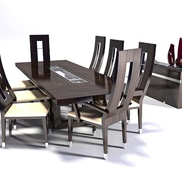 Versatile Table and Chair Set 3D model image 1 