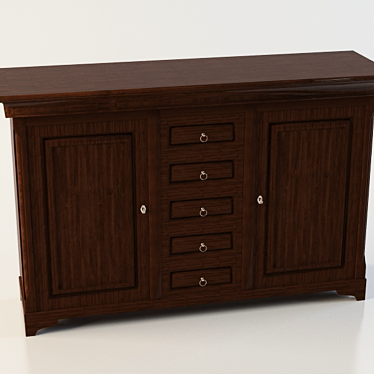 Russian Oak Chest of Drawers 3D model image 1 