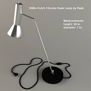 Sleek Dutch Chrome Desk Lamp 3D model image 1 