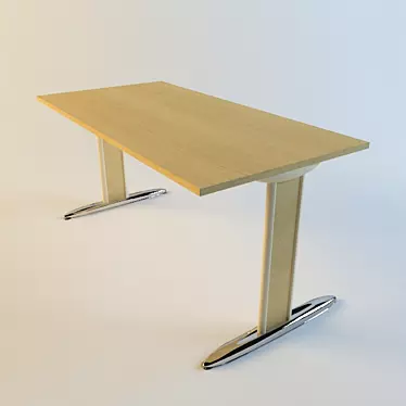 Sleek Chrome-legged Writing Desk 3D model image 1 