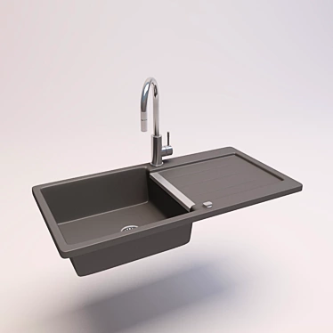 Sleek Jag Sink & Mixer 3D model image 1 