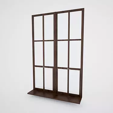 Elegant Wooden Window 3D model image 1 