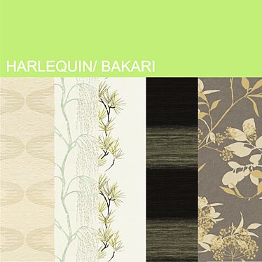 Harlequin Bakari: Vibrant Wallpaper Collection 3D model image 1 