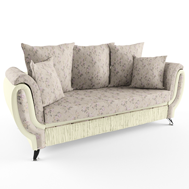 Mishel Three-Seater Sofa: Authentic Design & Accurate Dimensions 3D model image 1 