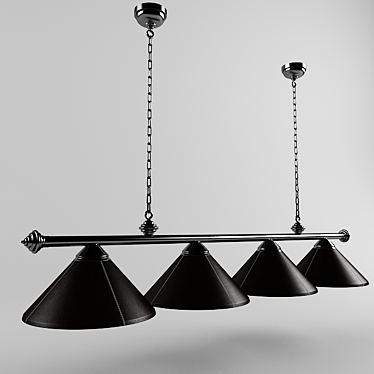 Sleek Leather and Chrome Chandelier 3D model image 1 