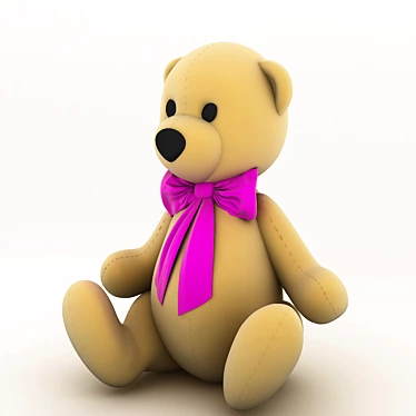 Cuddly Plush Teddy Bear 3D model image 1 