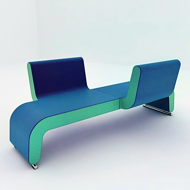 Modern Public Bench 3D model image 1 