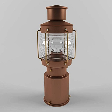 Copper Outdoor Pillar Luminaire 3D model image 1 