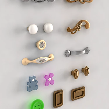 Versatile Furniture Handles 3D model image 1 