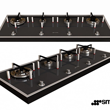 Sleek SMEG PVA140-1 Cooktop 3D model image 1 