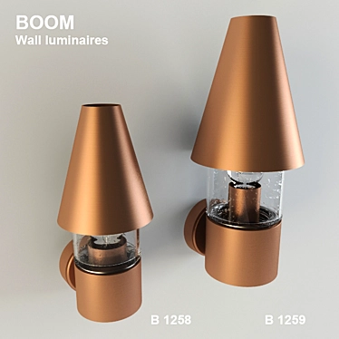BOOM Copper Outdoor Wall Sconce 3D model image 1 