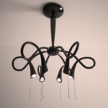 Sleek Nemo Black Pendant Light 3D model image 1 