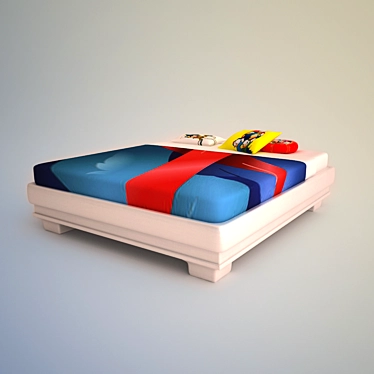 Dreamland Haven: Children's Bed 3D model image 1 