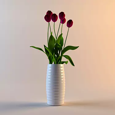 Elegant Tulip Bouquet 3D model image 1 