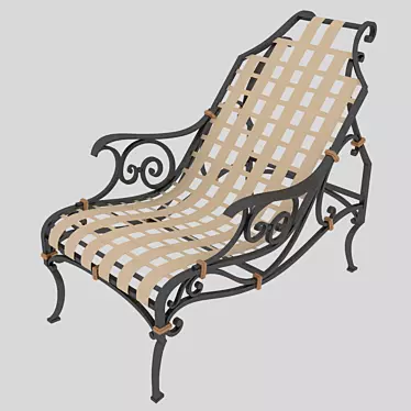 Elegant Wrought Armchair 3D model image 1 