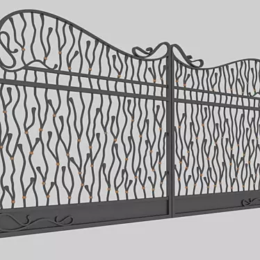 Elegance in Iron: Forged Gates 3D model image 1 