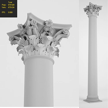 Roman Corinthian Column 3D model image 1 