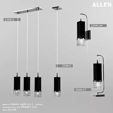 Odeon Light Allen: Modern Italian Lighting 3D model image 1 